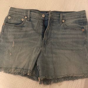 Gap 4” High Rise Denim Shorts light indigo